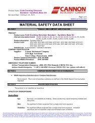 MATERIAL SAFETY DATA SHEET - Cannon Instrument Company