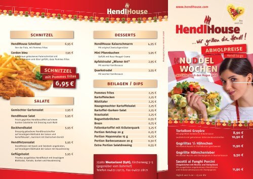 Speisekarte - HendlHouse