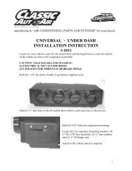 universal - under dash installation instruction 1-1011 - Classic Auto Air