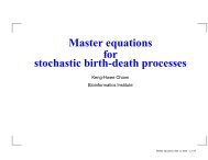 Master equations for stochastic birth-death processes