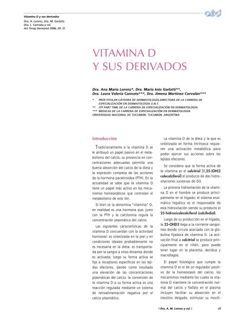 VITAMINA D Y SUS DERIVADOS