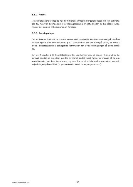 Om kommunernes afslag pÃ¥ ledsageordning efter servicelovens Â§ 97