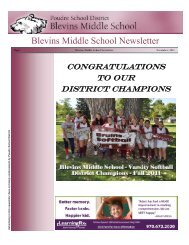 Blevins Middle School Newsletter - PSD - Poudre School District