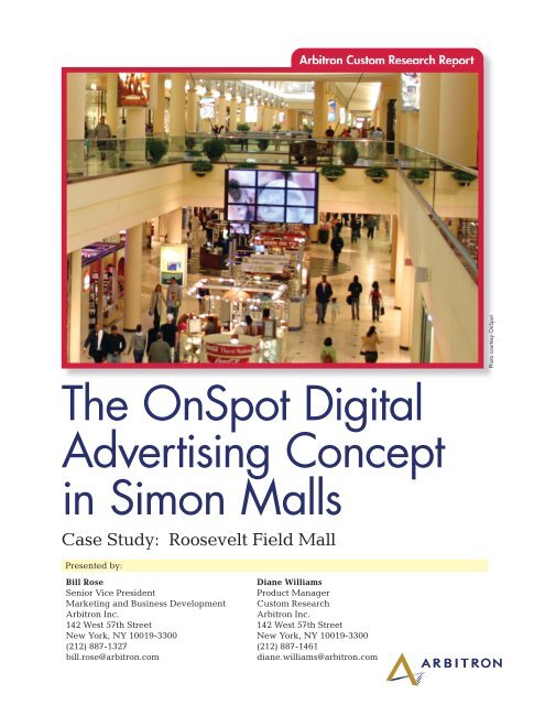 The Onspot Digital Advertising Concept in Simon Malls