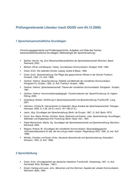 Leseliste der DGSS - Universität Koblenz · Landau