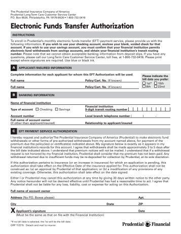 Electronic Funds Transfer Authorization - Instant Benefits Network