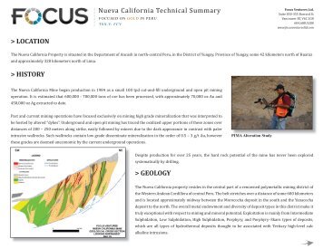 Nueva California Technical Summary.indd - Focus Ventures Ltd.