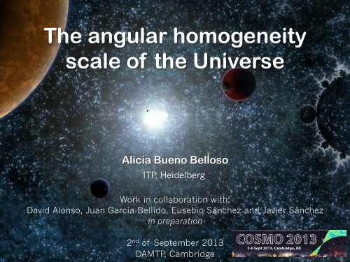 The angular homogeneity scale of the Universe - Centre for ...
