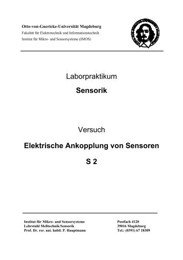 Elektrische Ankopplung von Sensoren S 2 - Otto-von-Guericke ...