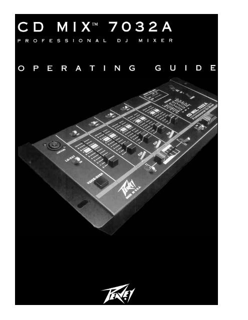 CD Mix 7032A Professional DJ Mixer Owner's Manual - Peavey