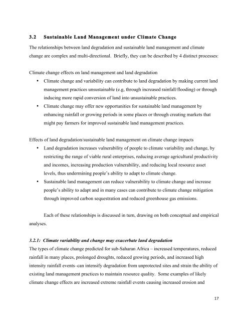 The Role of Sustainable Land Management for Climate ... - CAADP