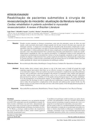 ReabilitaÃ§Ã£o de pacientes submetidos Ã  cirurgia de ...