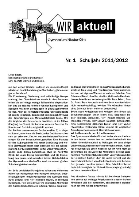 Nr. 1 Schuljahr 2011/2012 - Johannes Gutenberg-Universität Mainz