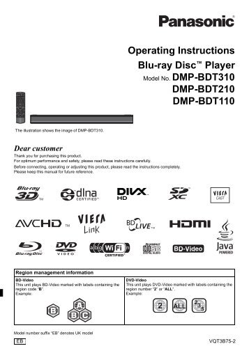 Operating Instructions Blu-ray Discâ„¢ Player DMP ... - Panasonic