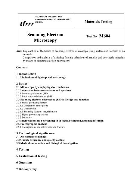 Scanning Electron Microscopy - Gbhenterprises.com