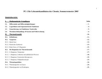 PC-1 für Lehramtskandidaten der Chemie, Sommersemester 2005