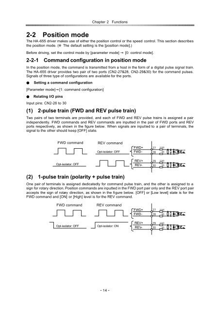 position / speed mode - Harmonic Drive LLC