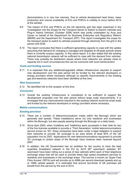 Infrastructure Delivery Plan (Feb 2013) - Runnymede Borough Council