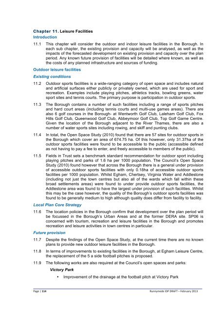 Infrastructure Delivery Plan (Feb 2013) - Runnymede Borough Council