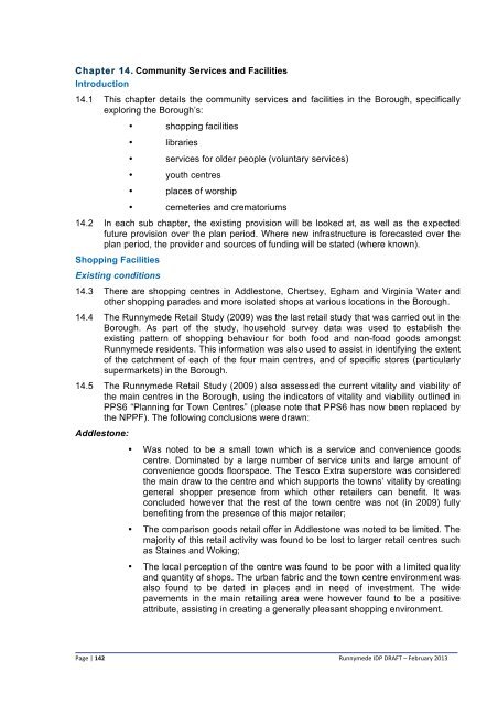 Infrastructure Delivery Plan (Feb 2013) - Runnymede Borough Council