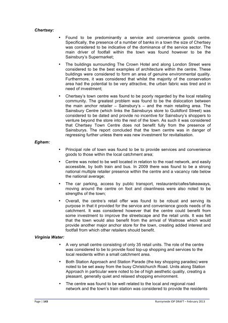 Infrastructure Delivery Plan (Feb 2013) - Runnymede Borough Council