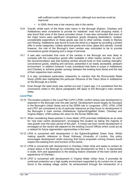 Infrastructure Delivery Plan (Feb 2013) - Runnymede Borough Council