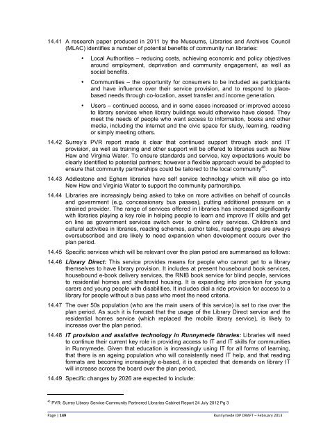 Infrastructure Delivery Plan (Feb 2013) - Runnymede Borough Council