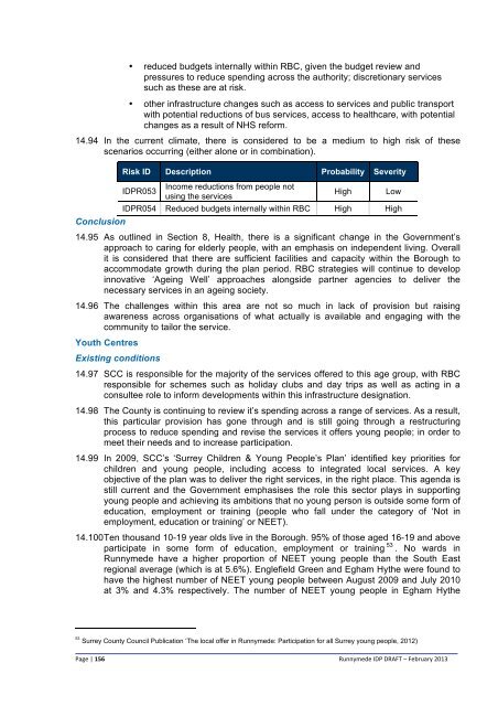 Infrastructure Delivery Plan (Feb 2013) - Runnymede Borough Council