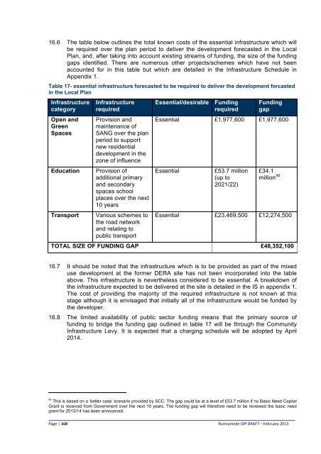 Infrastructure Delivery Plan (Feb 2013) - Runnymede Borough Council