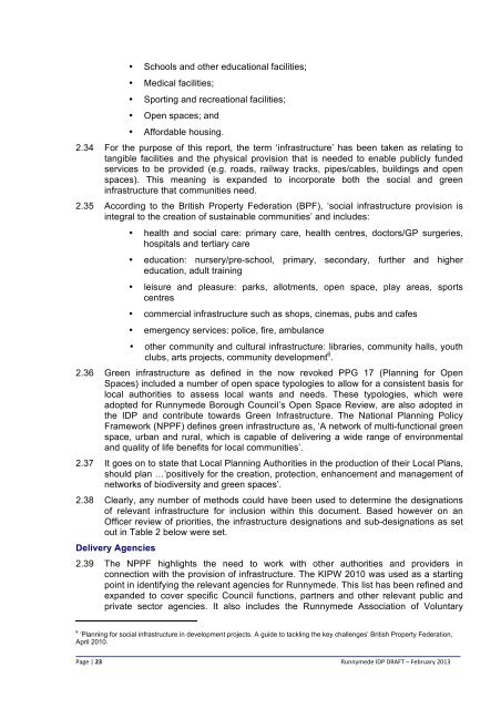 Infrastructure Delivery Plan (Feb 2013) - Runnymede Borough Council