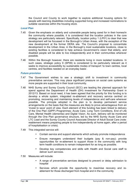 Infrastructure Delivery Plan (Feb 2013) - Runnymede Borough Council