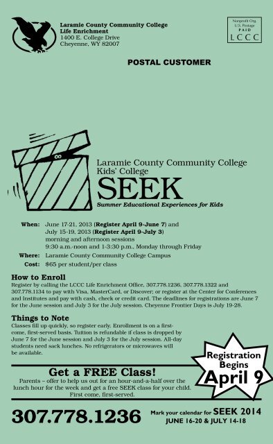 2013 SEEK Class Schedule - Laramie County Community College