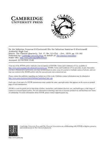 On the Sallustian Svasoriae-II (Continued) [On the ... - Historia Antigua