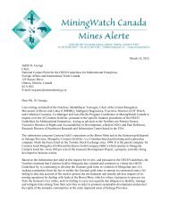 Cover letter to NCP - MiningWatch Canada
