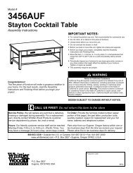 Assembly Instructions - Whittier Wood Furniture