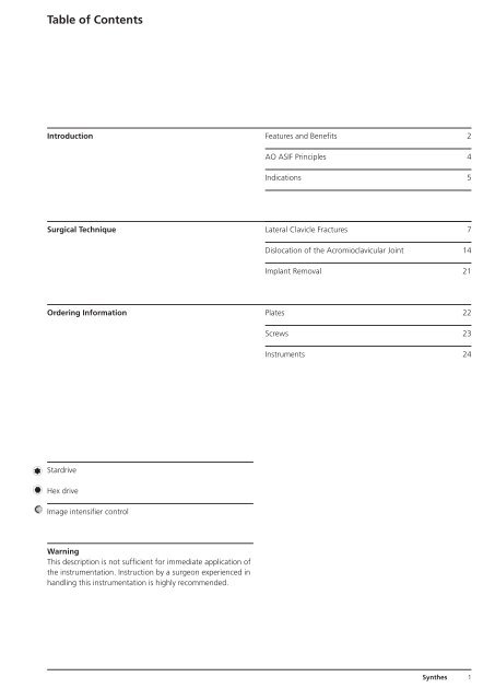 LCP Clavicle Hook Plate. The fixation system with ... - Osteosyntese