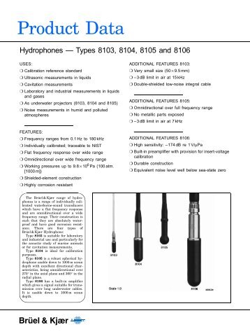 Product Data Sheet: Hydrophones — Types 8103, 8104 ... - LTHE