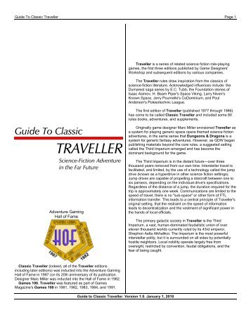 Guide to Classic Traveller - Far Future Enterprises