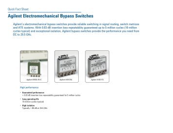 Agilent Electromechanical Bypass Switches - Aspen Electronics