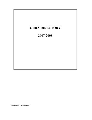 oura directory 2007-2008 - Ontario University Registrars' Association