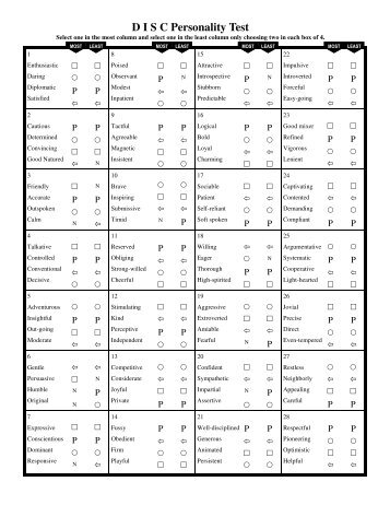 Personality Tests Pdf