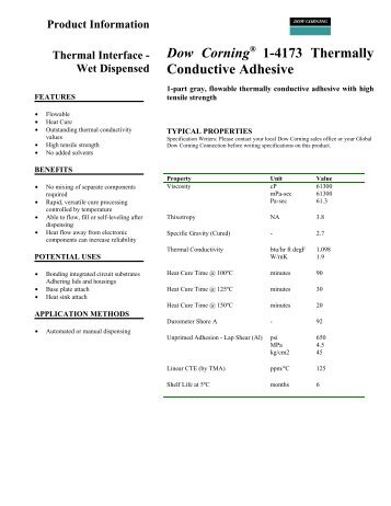 Dow Corning 1-4173 Thermally Conductive Adhesive