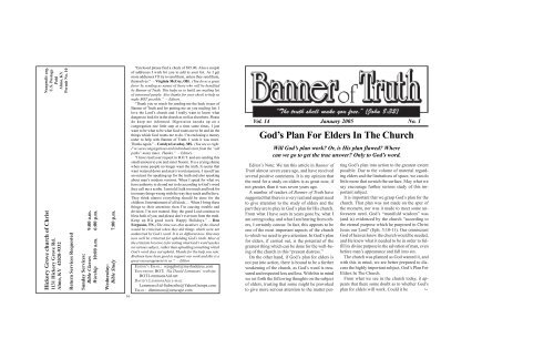 God S Plan For Elders In The Church Banner Of Truth Online