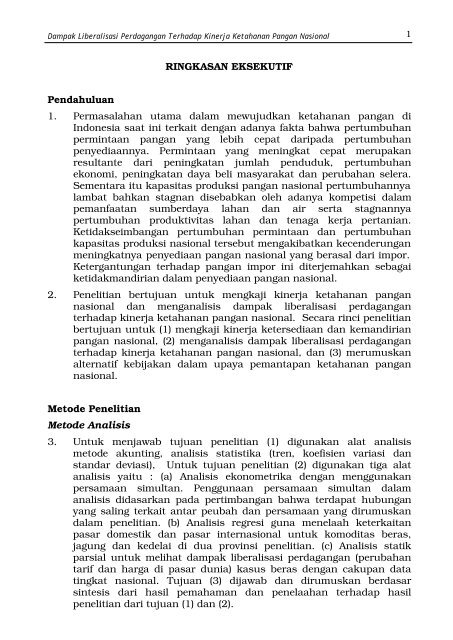 Dampak Liberalisasi Perdagangan terhadap Kinerja Ketahanan ...