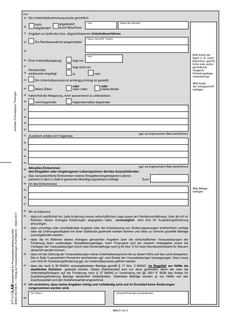 Zeile 35 Die Unterhaltsbe