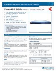 Vega 400 SBC: Session Border Controller - Sangoma
