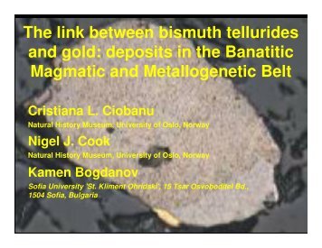 The link between bismuth tellurides and gold: deposits ... - Cmi Capital