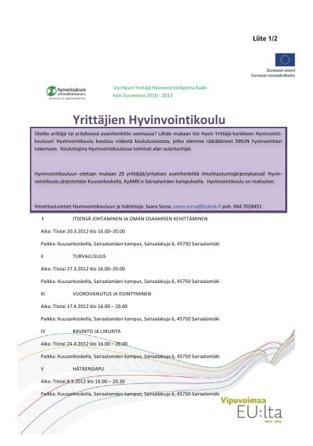 B-sarja - Kymenlaakson ammattikorkeakoulu