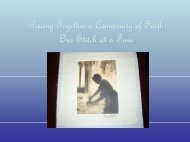 Piecing Together a Community of Faith One Stitch at a Time