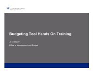 Budgeting Tool Hands On Training Guide - Columbia University